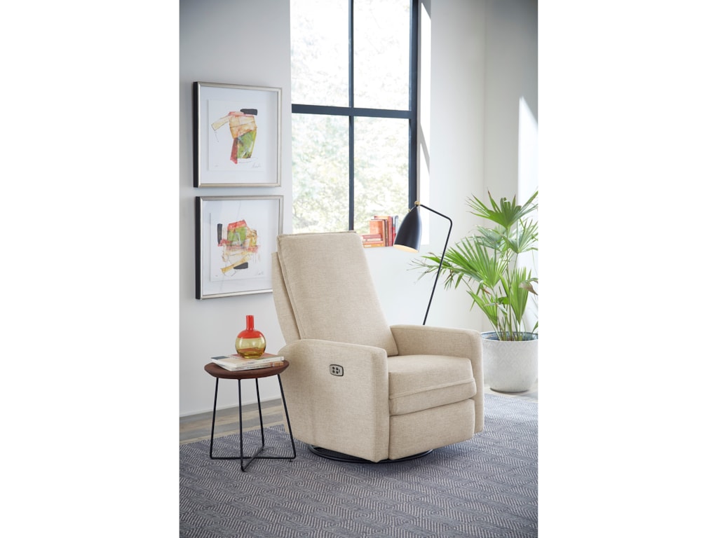 Best Home Furnishings Calli Small Scale Power Swivel Glide Recliner